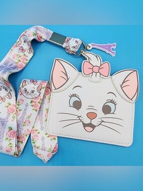 NWT Loungefly Disney Marie Paris Eiffel Tower Floral Aristocats Lanyard ID